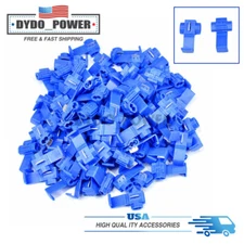100x Blue Electrical Cable Connectors Quick Splice Lock Wire Terminals Crimp