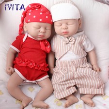 IVITA 15" Sleeping Reborn Baby Doll Boy/Girl Newborn Floppy Silicone Doll