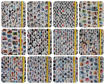 ANIME WITH BW MANGA BACKGROUND FABRIC (HALF-YARD OR 1-YARD & ANIME SELECTIONS)