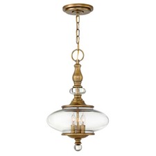 Image of 3 Bulb Ceiling Pendant Light Fitting Heritage Brass LED E14 60W Bulb