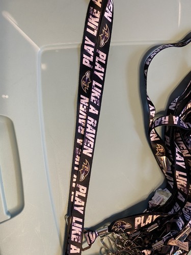 16 Baltimore Ravens Lanyard Key Chain Official NFL Football “Play Like a Raven” - Picture 2 of 4