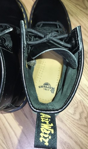 Dr Martens 1460 W Lace Up Combat Boots Smooth Black Leather Women Size 7 US NWOB - Picture 8 of 17