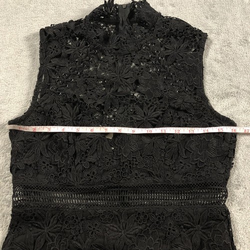 Bardot Paneled Lace Embroidered Dress Womens Small High Neck Black Wedding - Picture 3 of 13