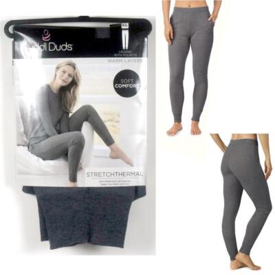 Cuddl Duds Womens Stretch Thermal Leggings w/ Pockets Med