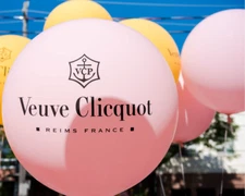 10 Veuve Clicquot Balloons - 5 Pink and 5 Orange XL Size