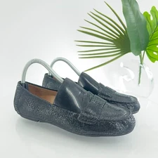 Vionic Larrun Loafer Women's Size 7.5 Black Leather Driving Shoe Moccasin