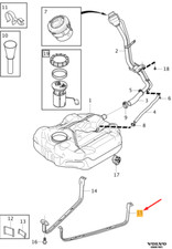 VOLVO V40 Kraftstofftank-Spannband links 30792302 NEU ORIGINAL