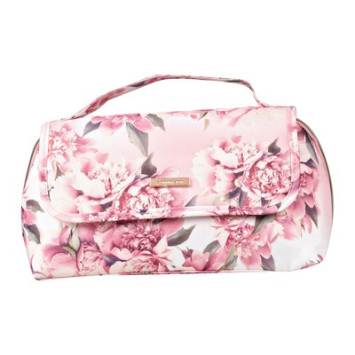 Modella Floral Cosmetic Makeup Valet Organizer with Handle, Pink