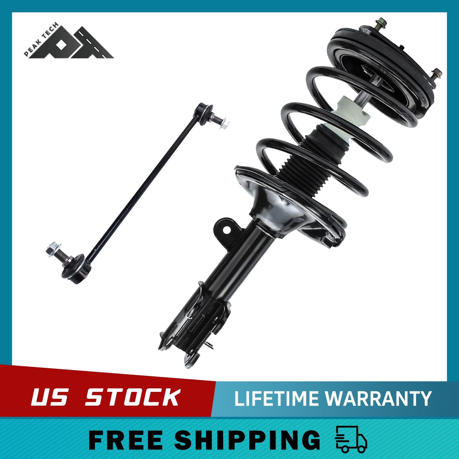 Front Left Driver Side Strut & Sway Bar End for 2007-2009 Hyundai Santa Fe