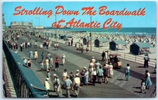 Postcard Strolling Down the Boardwalk Atlantic City New Jersey USA North America
