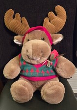 Christmas Moose in Holiday Sweater Commonwealth Stuffed Plush 18" Toy