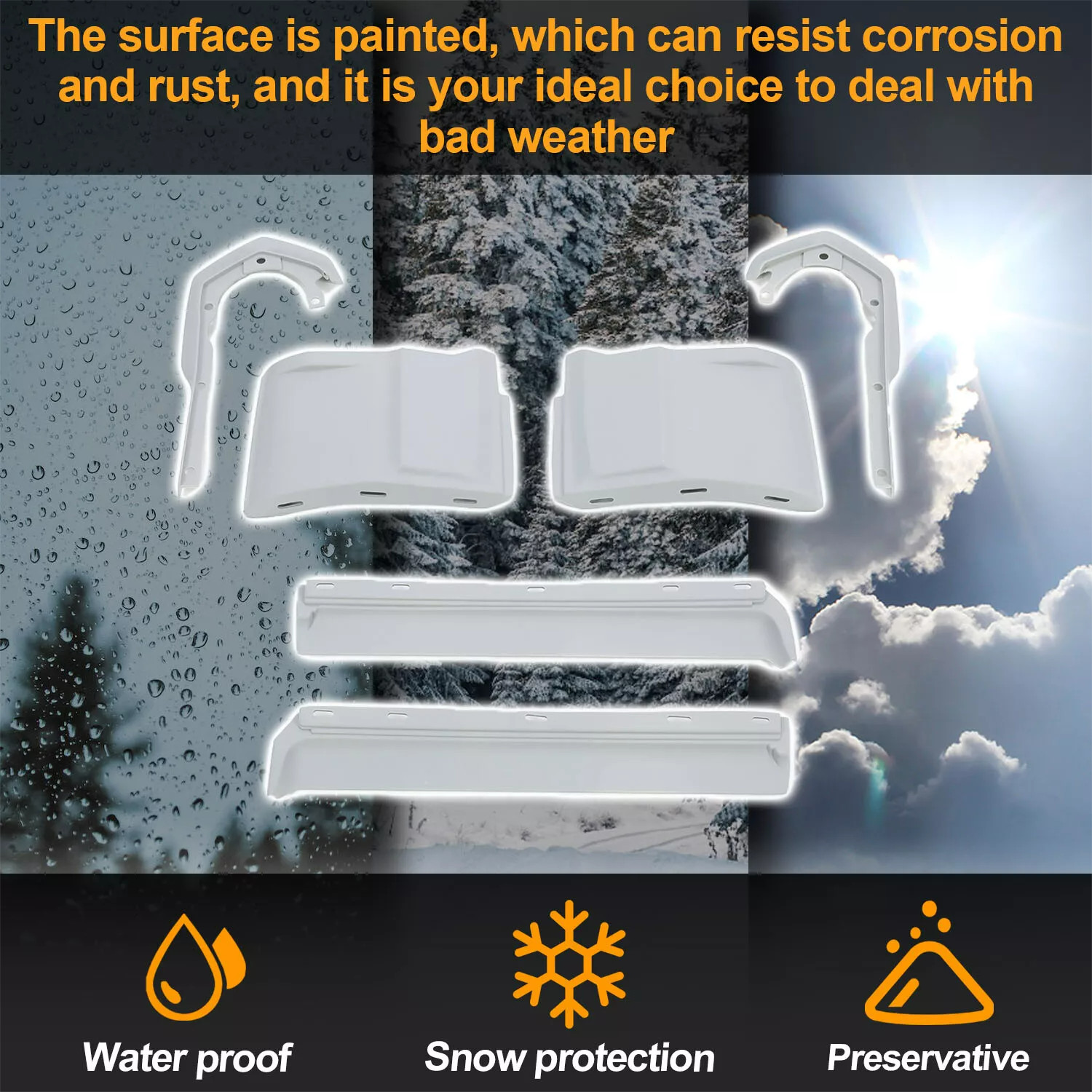 Premium Gray ABS Front Bumper Filler Set For Cadillac Eldorado 1973-74 (6 pcs)