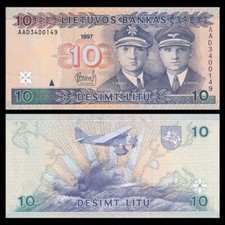 Lithuania 10 Litu, 1997, P-59, Lietuvos Bankas, UNC