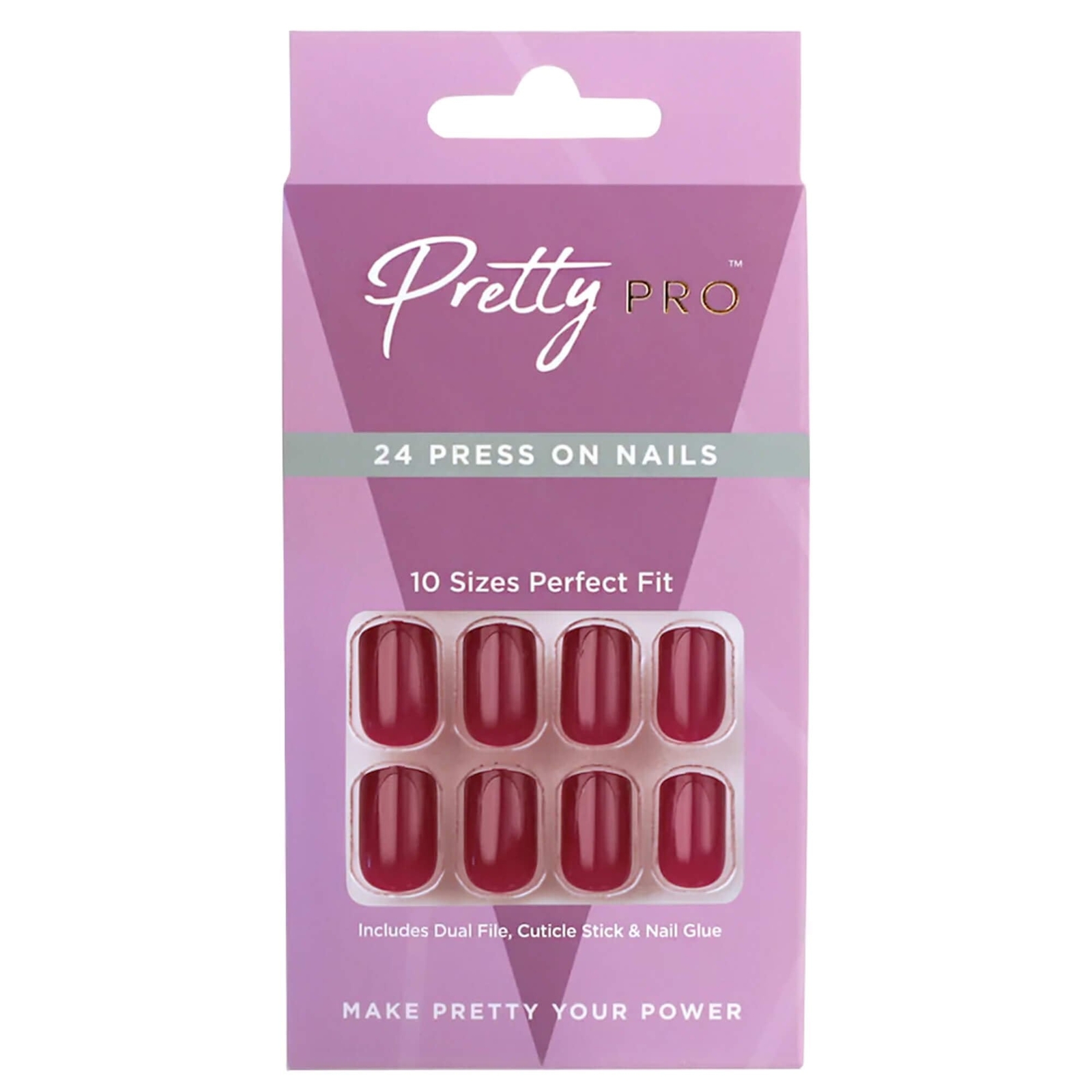 Pretty Pro Reusable Press On False Nails - I'm Reddy (24pcs)