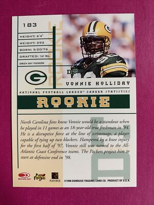 🐶 1998 Leaf Rookies & Stars Vonnie Holliday RC Green Bay Packers