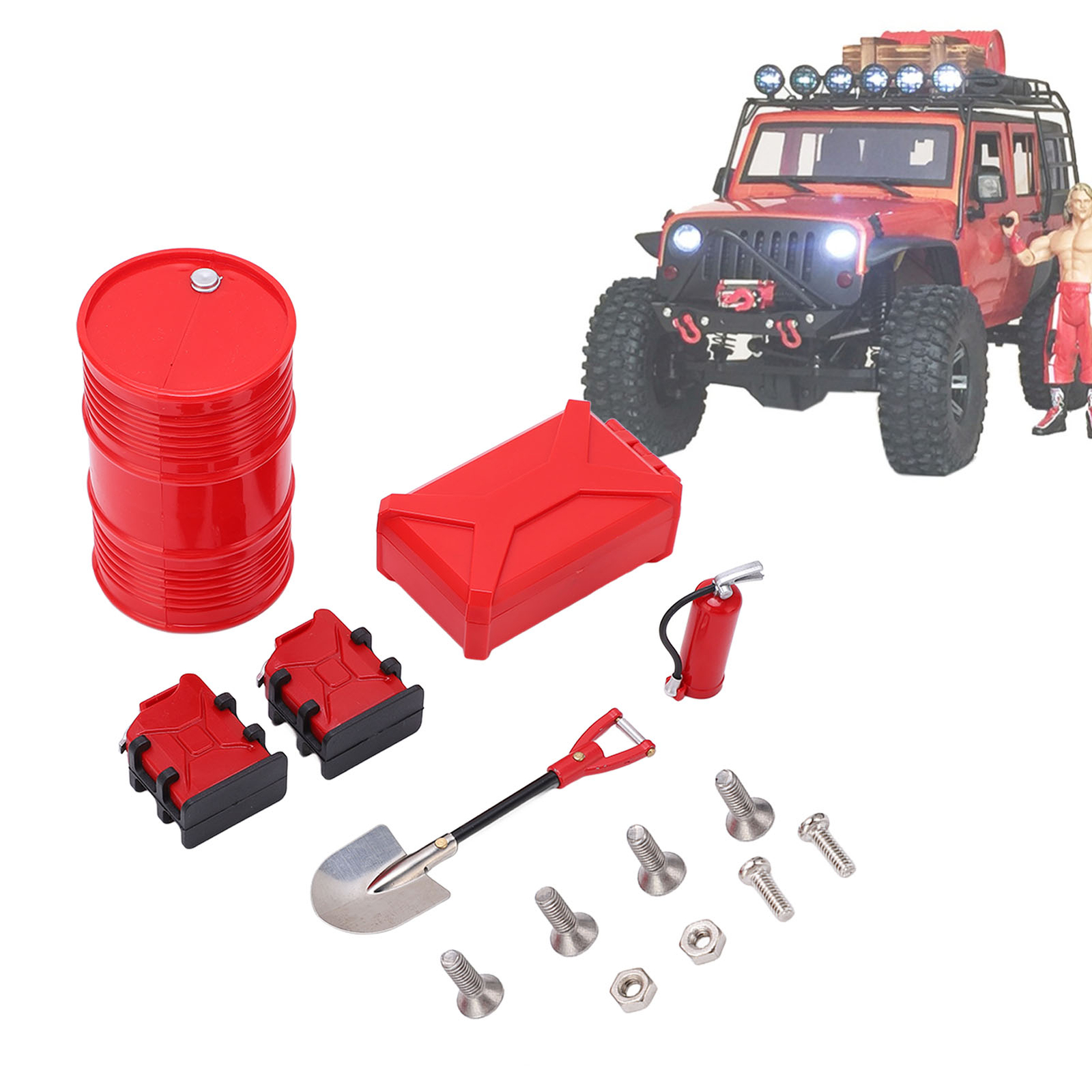2-Pack 1/10 Scale RC Oil Drum Accessories - Plastic Fuel Tank Decor For Traxxas TRX-4, Axial SCX10, Tamiya CC01 RC Crawler Trucks - View #3