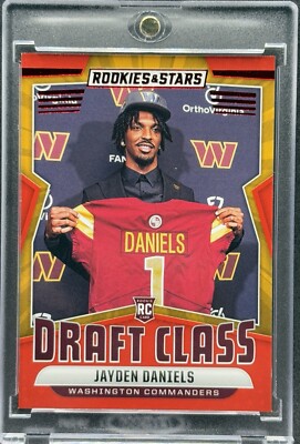 Jayden Daniels RARE ROOKIE RC DRAFT  RED VARIANT PANINI COMMANDERS ROY MINT