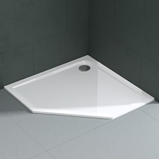 Shower Tray Bathroom White Pentagonal Shower Base Acrylic Shower Pan