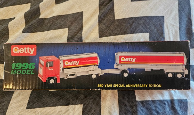 REDUCED  1996 Getty Tandem Tanker Toy Truck 3rd Year Special Annvy Edition NIB