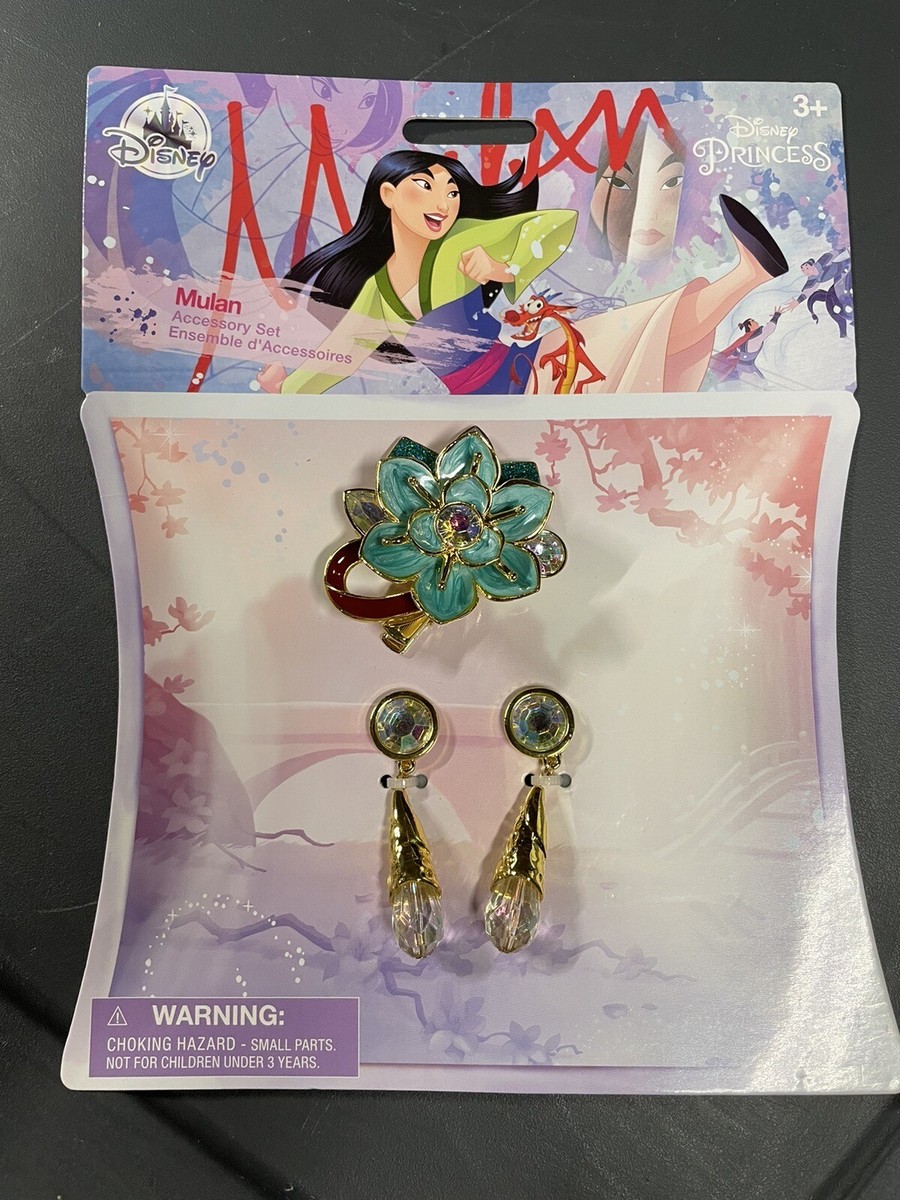 Disney Store Mulan Accessory Set Hair Clip Earrings BNWT Kids