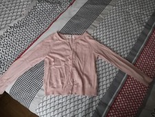 H&M Girls Cashmere Cotton Blend Baby Pink Girls Cardigan UK 6-8 Years