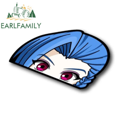 EARLFAMILY 5.1'' Chibi JinX Peeker Anime Car Stickers Vinyl Windows Laptop Decals