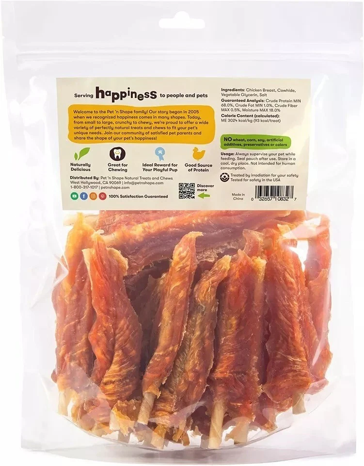 Espetos Pet 'N Shape Chik 'N frango embrulhado couro cru mastigar guloseimas para cachorros 2 libras - Imagem 3 de 4