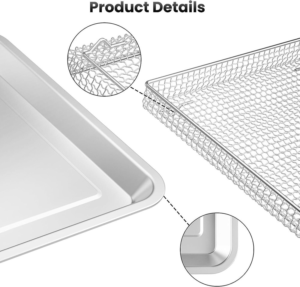 12.8 x 9.6 Inch Stainless Steel Air Fryer Basket for Oven Accessories
