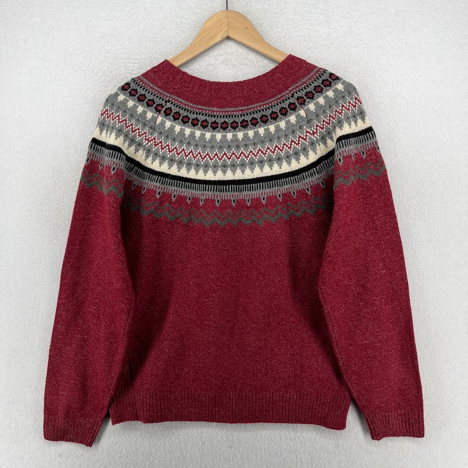 WEATHERPROOF Sweater Womens M Vintage Nordic Fair Isle Winter Jumper