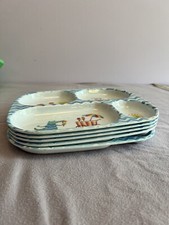 Lot Of 5 It  s Summer Time Melamine Children  s Divided Plate