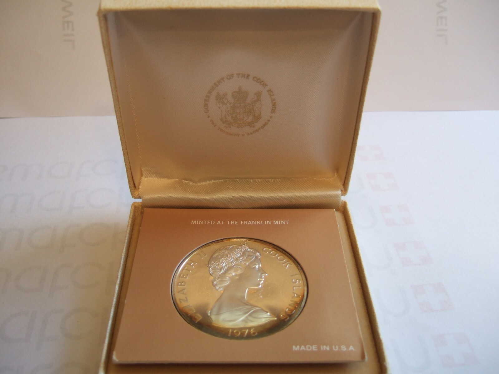 1976 Cook Islands FIVE  DOLLAR SILVER COIN - Mangara Kingfisher Official Boxed!