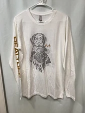 Realtree Timber (Own the Way) (Lab/Duck) White Large Long Sleeve T Shirt T12