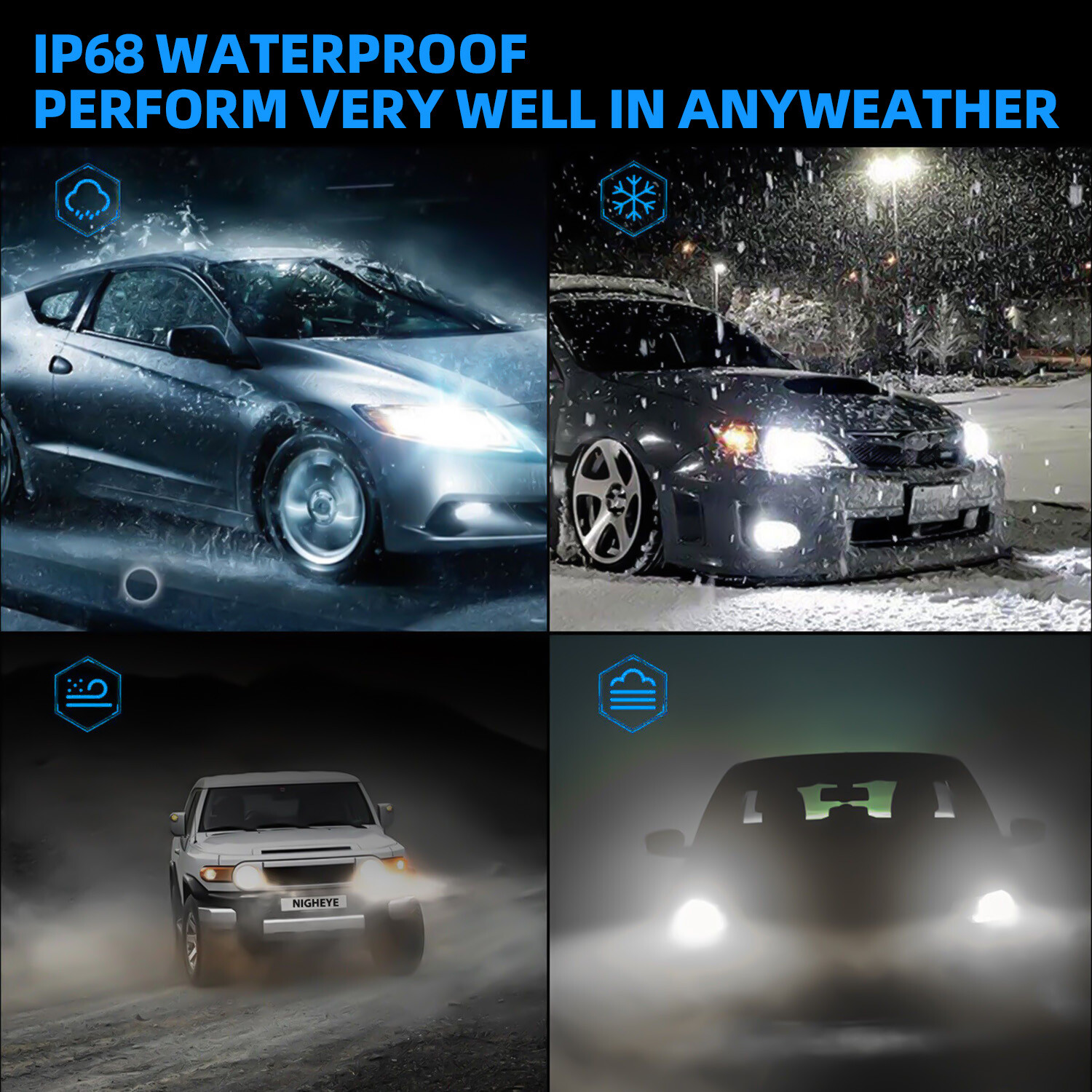 2X H4 9003 LED Headlight Bulbs High/Low Beam Conversion Kit 6500K 16000lm