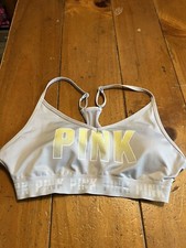 Victoria's Secret PINK Active gray logo athletic activewear bra size S DD