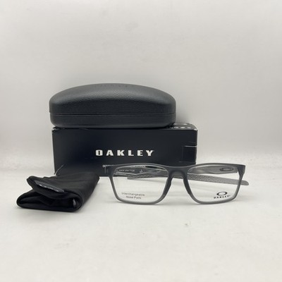 Oakley Mens Hex Jector Square Full Rim Eyeglasses OX8032 Satin Gray Smoke