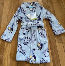 BLUEY Robe Toddler Size 4T Boy Girl Bathrobe Fleece Pajamas Cover Up Disney Jr