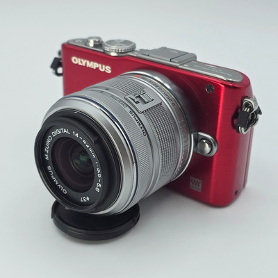 [N Mint SC/2900] OLYMPUS PEN Lite E-PL3 Red Digital Cam 14-42mm F3.5-5.6 From JP