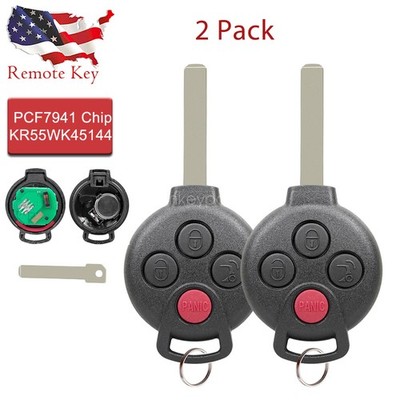2 Replacement for Smart 2008-2015 ForTwo Remote Car Keyless Entry Key Fob
