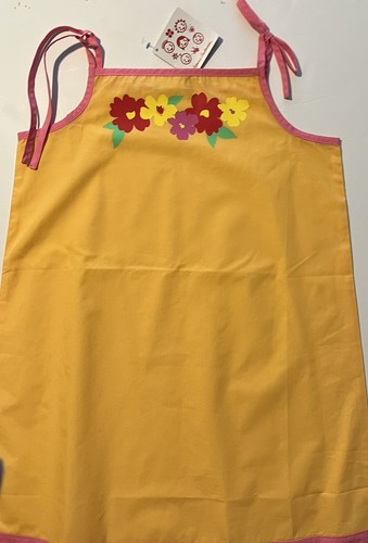 NWT Girls 150/12 Hanna Andersson Cotton SUNDRESS Flower Appliqué Cantaloupe/Pink - Picture 2 of 9
