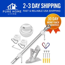 6 FT Stainless Steel Tangle Free Flag Pole Kit for Proud American Displays