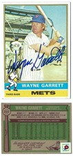 WAYNE GARRETT 1976 TOPPS AUTOGRAPH CARD 222 NEW YORK METS COA