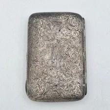 Antique 1899 Hilliard & Thomason Sterling Silver Filigree Vesta Cigarette Case