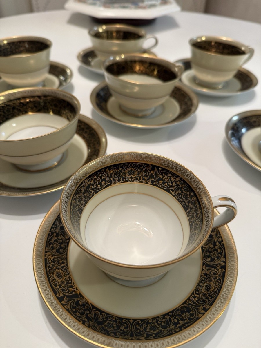 RARE! Coffee/Tea Set Vintage Noritake China Goldlea 4793, 8 Cups