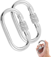 Heavy Duty Climbing Carabiner, Rated 25Kn(5620Lbs), Screw Locking Carabiner Cli