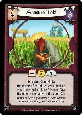 Shosuro Toki - Web of Lies - Legend of the Five Rings CCG