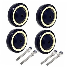 4" 4 Pack Shopping Cart Wheel Polyurethane 4" 4-pack  5/16  Bore Dark Blue  