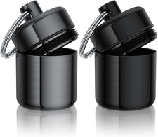 Ear Plug Carrying Case Keychain 2 Pack , Small Waterproof Metal Earplug Case Ear