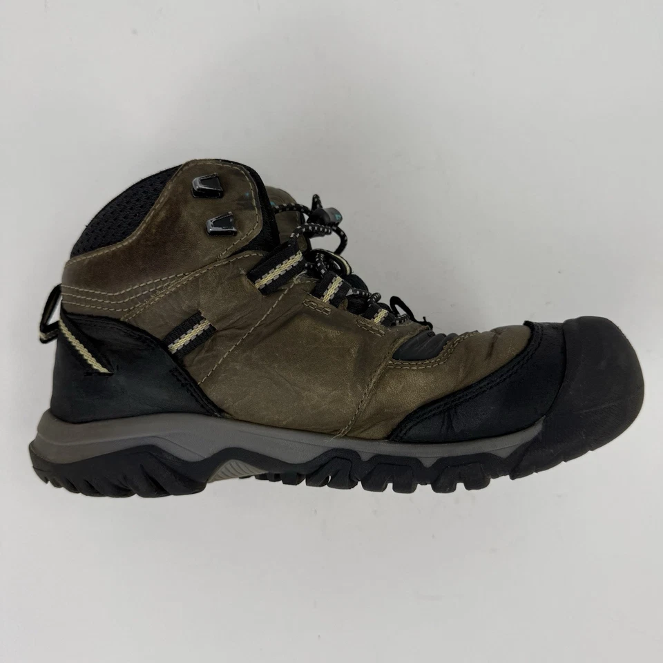 KEEN Big Kids Sz 3 Ridge Flex Waterproof Boots | Olive, Brown - Image 4 of 4