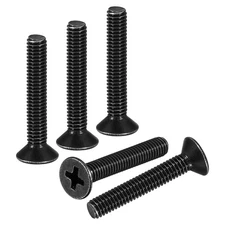 M4-0.7x25 Flat Head Machine Screws -25pcs -304 Stainless Steel -Black