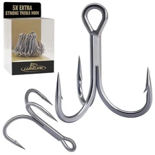 Fishing-Treble-Hooks-5X-Extra-Strong-Heavy-Duty Ultra Anti-Rust Bulk Hooks fo...